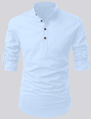 ROYAL SCOUT Men Solid Straight Kurta(Blue)