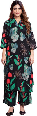 MEESHIAA FASHION Women Floral Print A-line Kurta(Multicolor)