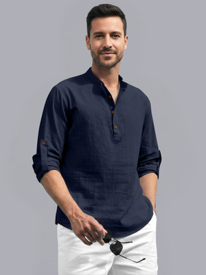 ZEE GOLD Men Solid Ethnic Dress Kurta(Dark Blue)