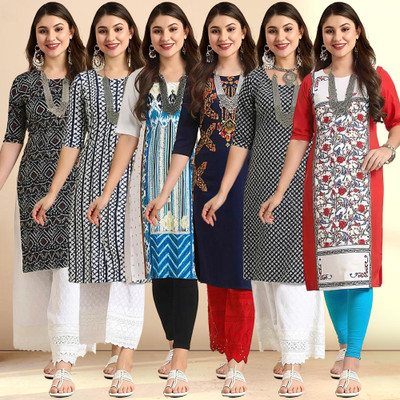 1 Stop Fashion Women Printed A-line Kurta(Multicolor)
