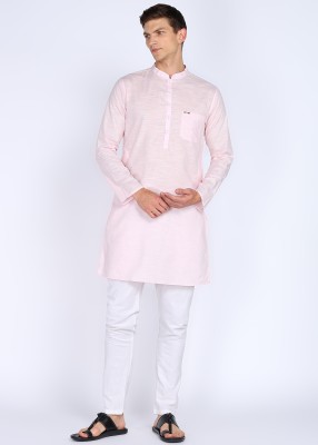 PETER ENGLAND Men Solid A-line Kurta(Pink)