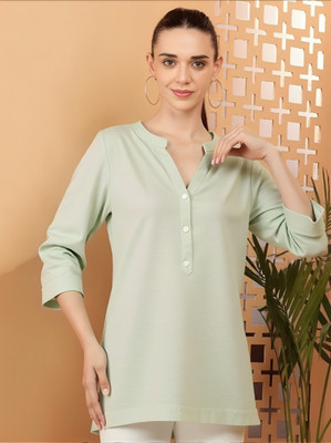 PP Vastram Women Solid A-line Kurta(Light Green)