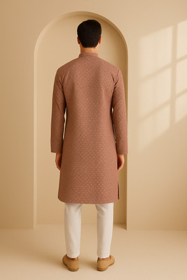 JUGG JUGG JEEYO Men Self Design Straight Kurta(Purple)