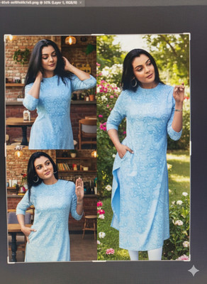 RAMDEVNOVELTYENTERPRISE Women Printed Straight Kurta(Multicolor)