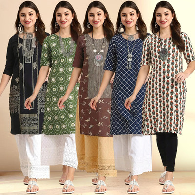 1 Stop Fashion Women Printed Ethnic Dress Kurta(Multicolor)