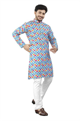 DHASU TRENDZ Men Printed Straight Kurta(Multicolor)