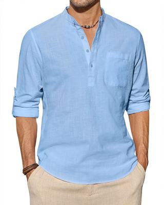 Univibe Men Solid Straight Kurta(Light Blue)