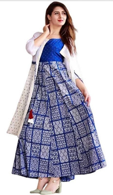 VASTRAM Women Printed Anarkali Kurta(Multicolor)