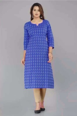 MAMTA TEXTILE Women Printed, Striped Straight Kurta(Blue)