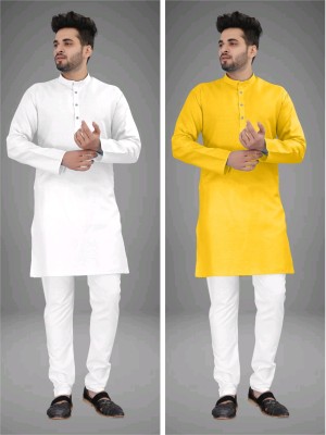 GRATITUDE ROCK Men Solid Straight Kurta(Multicolor)