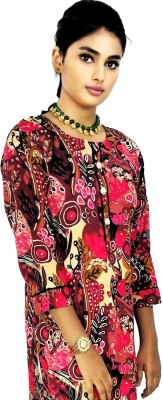 HouseOfCommon Women Printed Straight Kurta(Red)