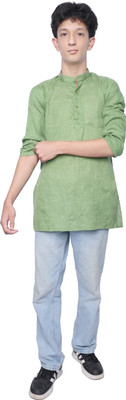 stylestorm Boys Solid A-line Kurta(Green)