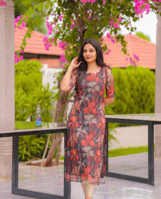 Vraj Women Printed A-line Kurta(Multicolor)