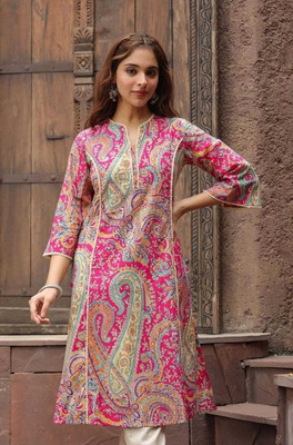 MS Creation Women Floral Print A-line Kurta(Multicolor)