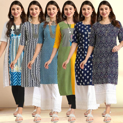 EthnicBasket Women Printed A-line Kurta(Multicolor)