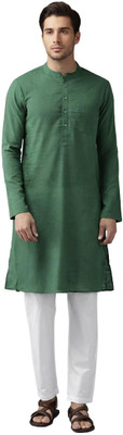 Vida Loca Men Solid Straight Kurta(Brown)