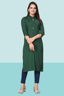 HouseOfCommon Women Printed Anarkali Kurta(Green)