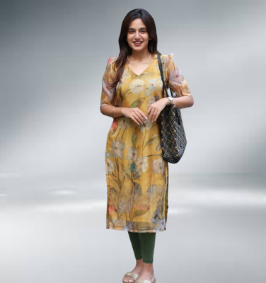 Vraj Enteprise Women Printed Straight Kurta(Multicolor)