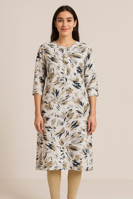 singaran fashion Women Abstract, Printed Straight Kurta(Multicolor)