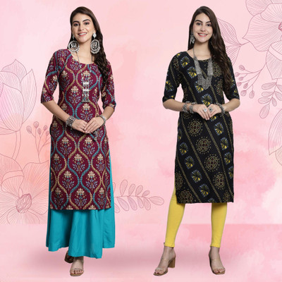EthnicBasket Women Printed A-line Kurta(Multicolor)