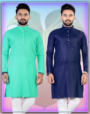 Flossy Men Solid Straight Kurta(Multicolor)