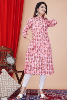 HouseOfCommon Women Floral Print A-line Kurta(Multicolor)
