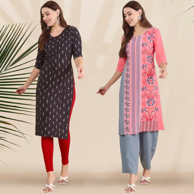 1 Stop Fashion Women Printed A-line Kurta(Multicolor)