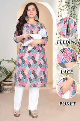 Parwati Creation Women Printed A-line Kurta(Multicolor)