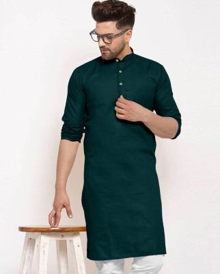 COCHICO ENTERPRISE Men Solid Straight Kurta(Green)
