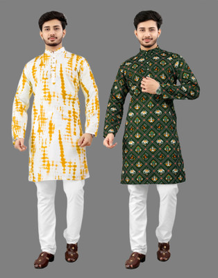 DHASU TRENDZ Men Printed Straight Kurta(Multicolor)