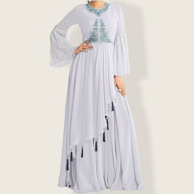 HARSIDHICREATION Anarkali Gown(Light Blue)