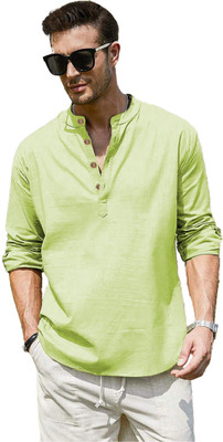 Univibe Men Solid Straight Kurta(Green)