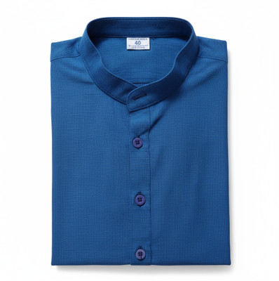 Keshar Men Striped Straight Kurta(Dark Blue, Black)