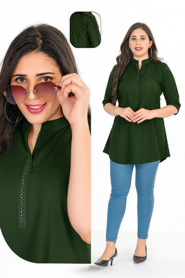ZANKAR CREATION Women Solid Straight Kurta(Purple)