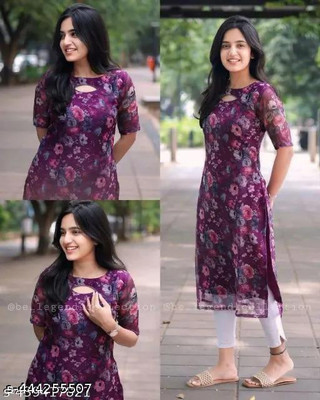 RAMDEVNOVELTYENTERPRISE Women Printed Straight Kurta(Multicolor)