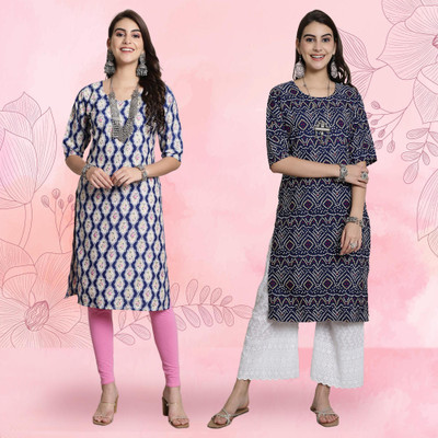 EthnicBasket Women Printed A-line Kurta(Multicolor)