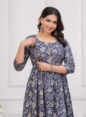 MEHRUS Women Printed Anarkali Kurta(Multicolor)