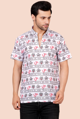KIPEKEE Men Printed Straight Kurta(White, Black, Red)