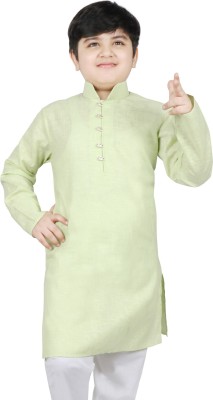 SG YUVRAJ Boys Solid Straight Kurta(Green)