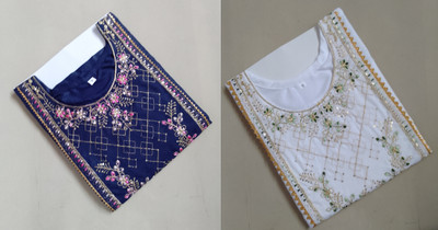 AKK Enterprise Women Embroidered Straight Kurta(Multicolor)