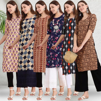 1 Stop Fashion Women Printed A-line Kurta(Multicolor)