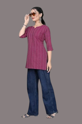 Texpaz Women Solid Anarkali Kurta(Purple)