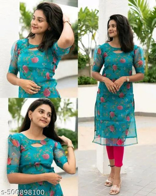 RAMDEVNOVELTYENTERPRISE Women Embroidered Straight Kurta(Multicolor)
