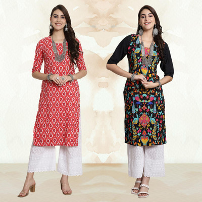 Moda Rapido Women Printed A-line Kurta(Multicolor)