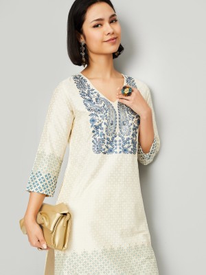 MAX Women Printed A-line Kurta(Beige)