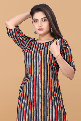 ANITA LYCRA Women Printed Straight Kurta(Multicolor)