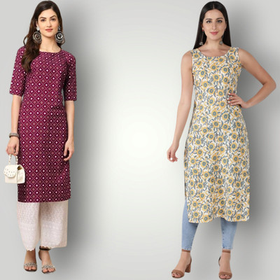 HouseOfCommon Women Self Design Straight Kurta(Multicolor)