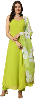 SHISHKALA Women Printed A-line Kurta(Light Green)