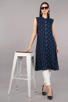 shruthi Women Printed Straight Kurta(Blue)