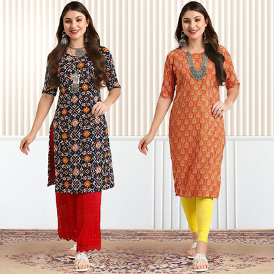 EthnicBasket Women Printed A-line Kurta(Multicolor)
